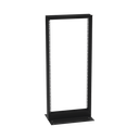 Rack de 2 Postes (Doble Perforación), Estándar 19", 24 Unidades, Fabricado en Acero, Base "L" para Anclar a Piso. | EI-RL-5524-DR