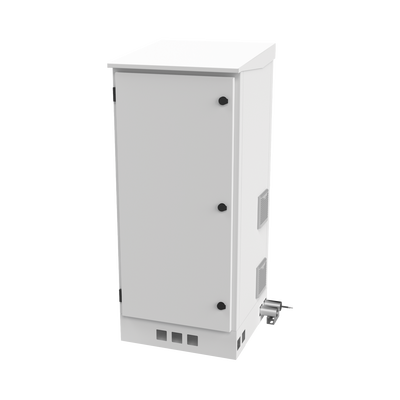 Gabinete de Piso para Exterior con Ventiladores y Termostato con Rack de 19" de 16 U + Espacio para Baterías, Se envía el Gabinete Armado. | LP-FORTE-16U-BAT