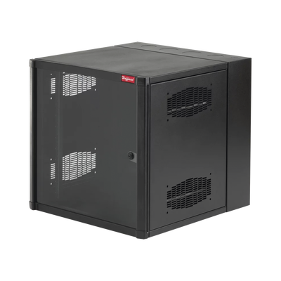 Gabinete AccessPlus de 12 UR Montaje en Pared de 19in, Rieles Numerados y Roscados #10-32, Puerta con Ventana de Seguridad, 600 mm de Ancho, 637 mm de Profundidad, Color Negro | EWMW242425