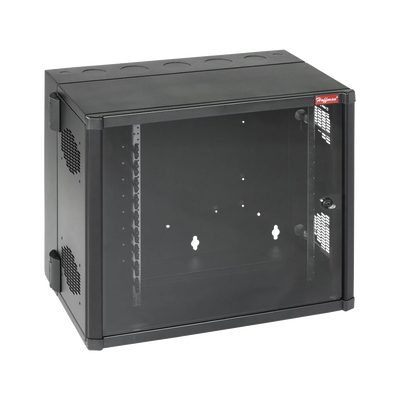 Gabinete AccessPlus de Montaje 26 UR en Pared de 19in, Rieles Numerados y Roscados #10-32, Puerta con Ventana de Seguridad, 700 mm de Ancho, 637 mm de Profundidad, Color Negro | EWMW482825