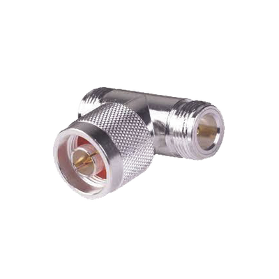 Adaptador en T, de Conector N Macho a Doble N Hembra, Plata/ Oro/ Teflón. | RFN-1010-1
