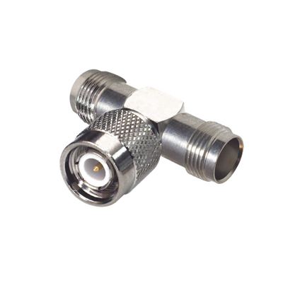 Adaptador en T de TNC Macho a Doble TNC Hembra, Níquel/ Oro/ Teflón. | RFT-1228