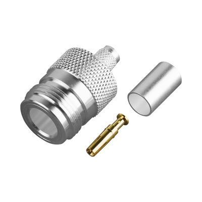 Conector N Hembra de Anillo Plegable para Cable PROFLEX ó Grupo P, Plata/ Oro/ Teflón. | RFN-1029-SP