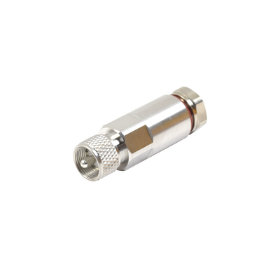 Conector UHF Macho (PL-259) para Cable HELIAX de 1/2" LDF4-50A, LP-450A, Tipo Rosca, Bronce Blanco/ Plata/ Teflón. | RFU-502-H1