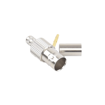 Conector BNC Hembra, 75 Ohm, Anillo Plegable, para RG-59/U, Níquel/ Oro/ Delrin. | RFB-1724