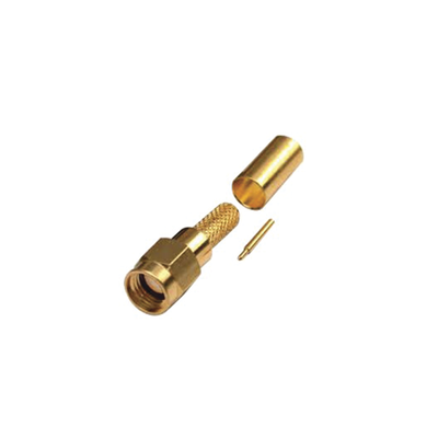 Conector SMA Macho de Anillo Plegable para Cables RG-142/U, LMR-195, Oro/Oro/Teflón. | RSA-3000-1C1