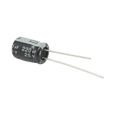 Capacitor Electrolítico de Aluminio, Radial de 220 µFd, 25 Vcc, 105 °C, 8 x 11 mm, . | CE220/25V
