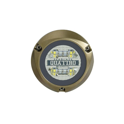 Luz led marina sumergible SeaBlaze Quattro, emite luz de color blanco y azul de 2000 lúmenes, fabricada en bronce naval con grado de protección IP68. | 101511