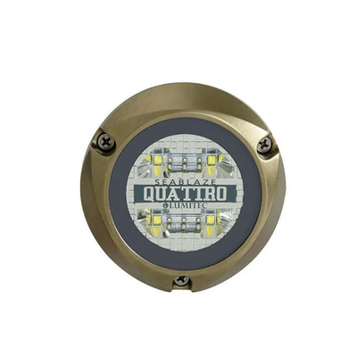 Luz led marina sumergible SeaBlaze Quattro, emite luz multicolor de 2000 lúmenes, fabricada en bronce naval con grado de protección IP68. | 101510