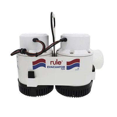 Bomba de evacuación con capacidad de desagüe de 7700 galones por hora a 12 Volts de corriente directa. | 7700D