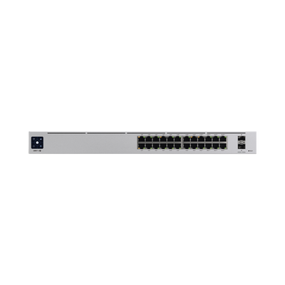 UniFi Switch USW-Pro-24-POE Gen2, con funciones capa 3, de 24 puertos PoE 802.3at/bt + 2 puertos 1/10G SFP+, 400W, pantalla informativa | USW-PRO-24-POE
