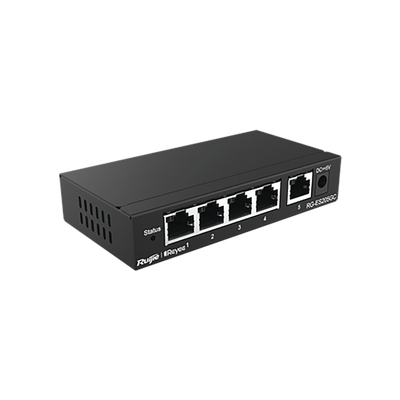 Switch Administrable con 5 puertos Gigabit, gestión gratuita desde la nube | RG-ES205GC