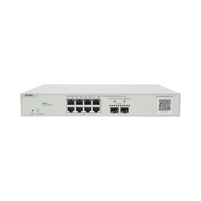 Switch Multi-Gigabit PoE+ Capa 2 con 8 Puertos 2.5G PoE+ hasta 240W y 2 Uplink SFP+ 10G ,Administrable Cloud, Diseñado Para Access Points WiFi 6/7 | RG-NBS3300-8MG2XS-P