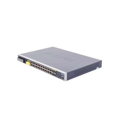 Switch PoE Industrial Capa 3, Con 24 Puertos PoE Gigabit  802.3af/at, 4 Puertos SFP Compartidos 100 / 1000X, Soporta temperaturas extremas de -40 ~ 75°C | IGS-6325-24P4S