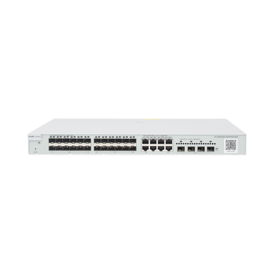 Switch administrable Capa 3, 24 puertos SFP 1G, 8 puertos Ethernet 1G Combo y 4 SFP+ 10G, gestión remota en la nube | RG-NBS5200-24SFP/8GT4XS