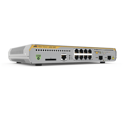Switch Administrable Capa 3, 8 puertos 10/100/1000 Mbps + 2 puertos SFP Gigabit | AT-X230-10GT-10