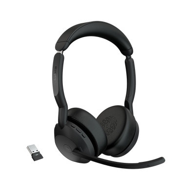 Jabra Evolve2 55, Auricular stereo versión MS, dongle USB-A con cancelación de ruido (25599-999-999) | EVOLVE255STEREOMSA