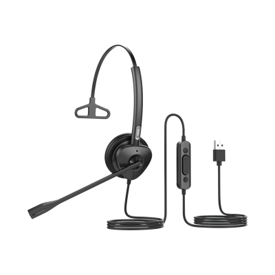 Diadema monoaural con tecnología antishock para teléfonos IP FANVIL con interfaz USB con micrófono de cancelación de ruido, larga durabilidad | HT301U