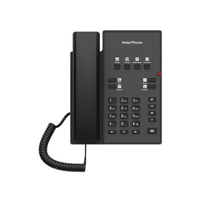 Teléfono IP para Hotelería, profesional con 8 teclas programables para servicio rápido, plantilla personalizable con PoE | H1