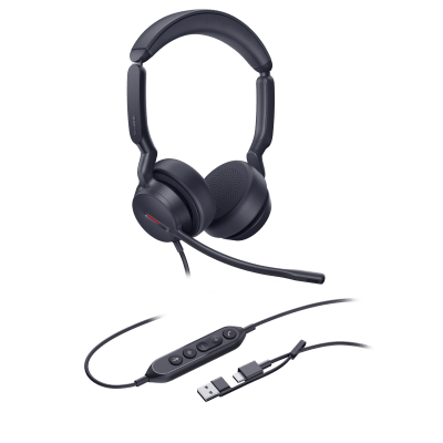 Diadema Alámbrica UH44 Dual UC de Yealink con Conectividad USB-C/A y Amplia Compatibilidad | UH44-DUAL-UC-USB-C/A