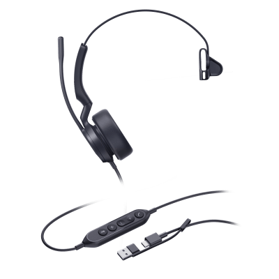 Diadema Alámbrica Yealink UH44 Mono USB-C/A Certificada con Microsoft Teams | UH44-MONO-TEAMS-USB-C/A
