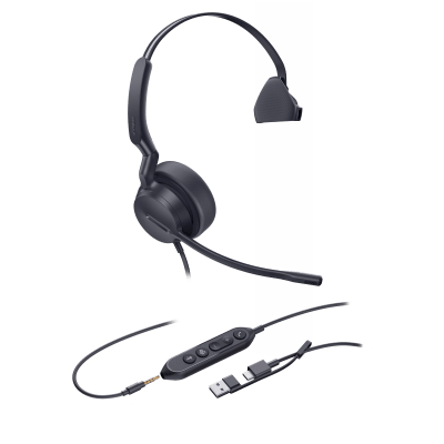 Diadema Alámbrica UH42 SE Mono de Yealink Certificada para Microsoft Teams con USB-C/A | UH42-SE-MONO-TEAMS-USB-C/A
