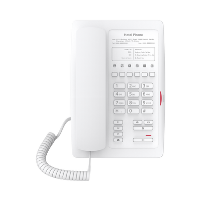 Teléfono IP WiFi para Hotelería, profesional con 6 teclas programables para servicio rápido (Hotline), plantilla personalizable con PoE | H3WW