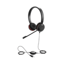 Jabra Evolve 30 Duo con conexión USB / 3.5mm, micrófono con cancelación de ruido y controlador en el cable con botones e indicadores LED (5399-829-309) | EVOLVE-30-DUO-UC