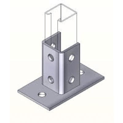 Base Cuadrada con 4 Perforaciones para Perfil Sencillo. | ANC-HN01