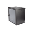 Gabinete para Montaje en Pared - Piso / Puerta de Cristal Templado / Cuerpo Fijo / 12 Unidades de Rack / 19" / Fabricado en Acero | DS-XS6412-S/B