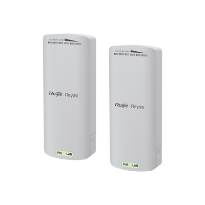 Kit Enlace Inalámbrico Recomendado para Elevadores, hasta 500m o 125 pisos, Preconfigurado, Ajuste Automático, Hasta 300 Mbps, Doble Puerto LAN | RG-EST100-E