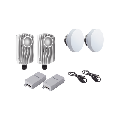 Kit de 2 radios C6X con 2 antenas de (12 dBi), rango de frecuencia extendida (4.9 a 6.4 GHz),  incluye inyector POE, cable de alimentación y 2 FLEXIMOUNT-XL para alineación | C6XPTPKIT