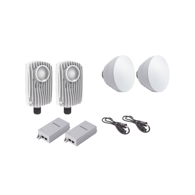 Kit de 2 radios C6X con 2 antenas de (16 dBi), rango de frecuencia extendida (5.1 a 6.4 GHz),  incluye inyector POE, cable de alimentación y 2 FLEXIMOUNT-XL para alineación | C6XPTPKIT2