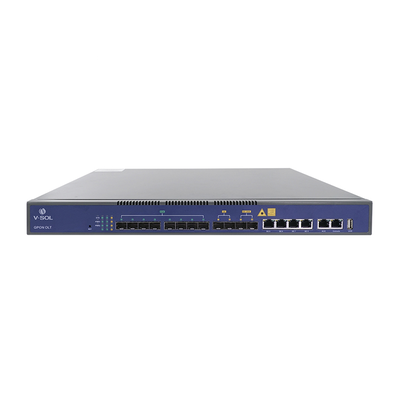 OLT de 8 puertos GPON con 8 puertos Uplink (4 puertos Gigabit Ethernet + 2 puertos SFP + 2 puertos SFP+) hasta 1,024 ONUs | V1600G-1B