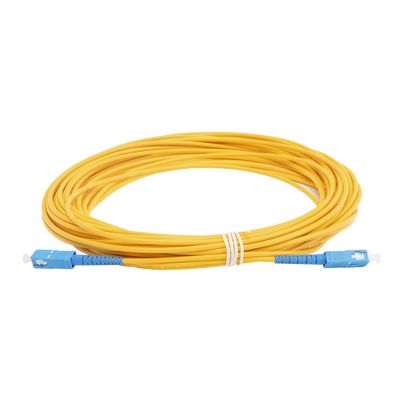 Jumper de Fibra Óptica Monomodo SC/UPC - SC/UPC Simplex, Color Amarillo, 15 Metros (49.21 Pies) | LPSM3SCUSCUS15