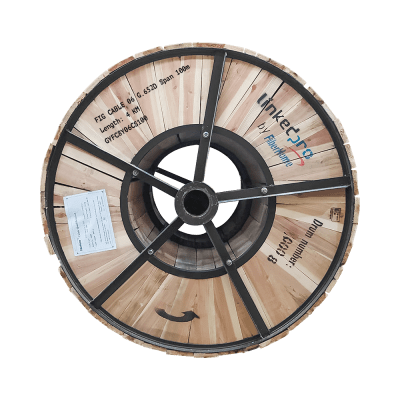 Carrete de 4 Kilómetros de Fibra Óptica Aérea Figura 8 G.652D, Monomodo de 6 Hilos, Exterior, Span 100, Loose Tube | GYFC8Y06CS100/4KM