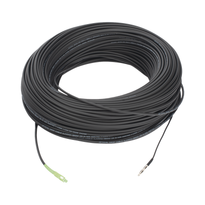 Rollo de Fibra Óptica Drop Redonda G657A2 Monomodo Simplex de 150 Metros (492.13 Pies) con Conectores SC/APC-SC/APC para Instalaciones Aéreas, Subterráneas o a la Intemperie | LP-150-SCA