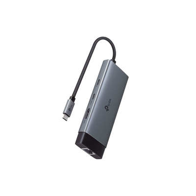 Adaptador HUB 6 en 1, 1 puerto USB-C entrada, 1 puerto HDMI 4K, 1 puerto Ethernet Gigabit, 1 puerto USB-C y 2 puertos USB-A | UH6120C