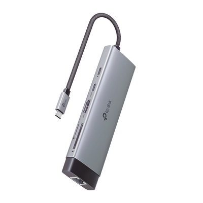 Adaptador HUB 9 en 1, 1 puerto USB-C entrada, 1 puerto HDMI 4K, 1 puerto Ethernet Gigabit, 1 puerto SD y MicroSD, 1 puerto USB-C y 3 puertos USB-A | UH9120C