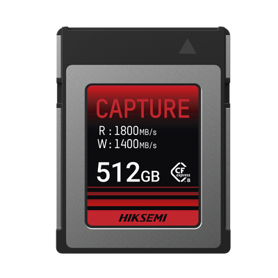 Memoria CFexpress tipo B / Clase 10 de 512 GB / Especializada para Cámaras de Fotografía y Video  / 1800 MB/s Lectura / 1700 MB/s Escritura | HS-CFE-E300/512G
