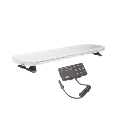 Barra de luces de 47" rojo/azul, 88 LED, con control de tráfico en color ámbar, ideal para equipar unidades de seguridad publica | X67-RBA