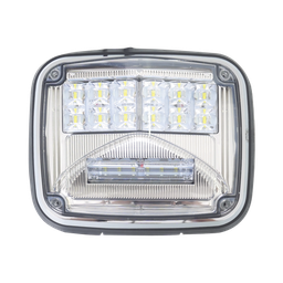 [XLTE1755W] Luz de advertencia de 8 X 6", Color Claro, Con Luz de Trabajo Clara, Ideal para Ambulancias | XLTE1755W