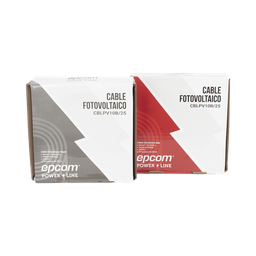 [KIT2CBLPV10RB/25] Kit de 2 rollos de 25 metros de cable fotovoltaico de cobre, rojo y negro, calibre 10 AWG (6mm²), Tipo PV,  1000/2000 V y 120°C. | KIT2CBLPV10RB/25