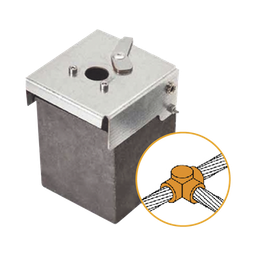 [ATW40/W40/TH] Molde de grafito horizontal unión en T horizontal de cable 4/0 AWG (pasante) con cable 4/0 AWG (terminal). | ATW40/W40/TH