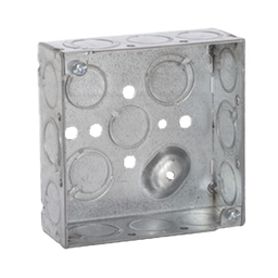 [HUB189] Caja Cuadrada 4 x 4"/Profundidad 1- 1/2"/ 10 Entradas de 1/2" y 6 TKO (1/2"-3/4"). | HUB189