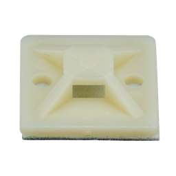 [SMP16A-C] Montaje-Sujetador Adhesivo STRONGHOLD de 4 Vías de 1" x 1" x 1/4", Color Natural,  Nylon 6.6 Retardante de Llamas V-2, Paquete de 100pz | SMP16A-C