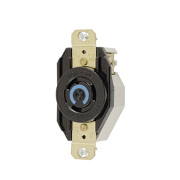 [HUB-HBL-2320] Receptáculo de Media Vuelta Industrial para Empotrar/ 20A  250V/ 2 Polos 3 Hilos/ NEMA L6-20R / Color Negro. | HUB-HBL-2320