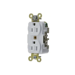 [HUB-HBL-5262W] Contacto Dúplex 15 A 125 V 2 Polos, 3 Hilos Color Blanco (Nema 5-15R). Grado Industrial. | HUB-HBL-5262W