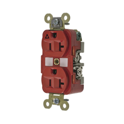 [HUB-IG5362R] Contacto Dúplex Conexión a Tierra Aislada/ 20 A 125 V/ 2 polos 3 Hilos/ Color Rojo/ Nema 5- 20R/ Grado Industrial. | HUB-IG5362R