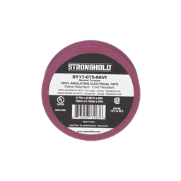 [ST17-075-66VI] Cinta Eléctrica STRONGHOLD para Aislar, de PVC, Uso General Reparación y Mantenimiento, Grosor de 0.18mm (7 mil), Ancho de 19mm, y 20.12m de Largo, Color Violeta | ST17-075-66VI